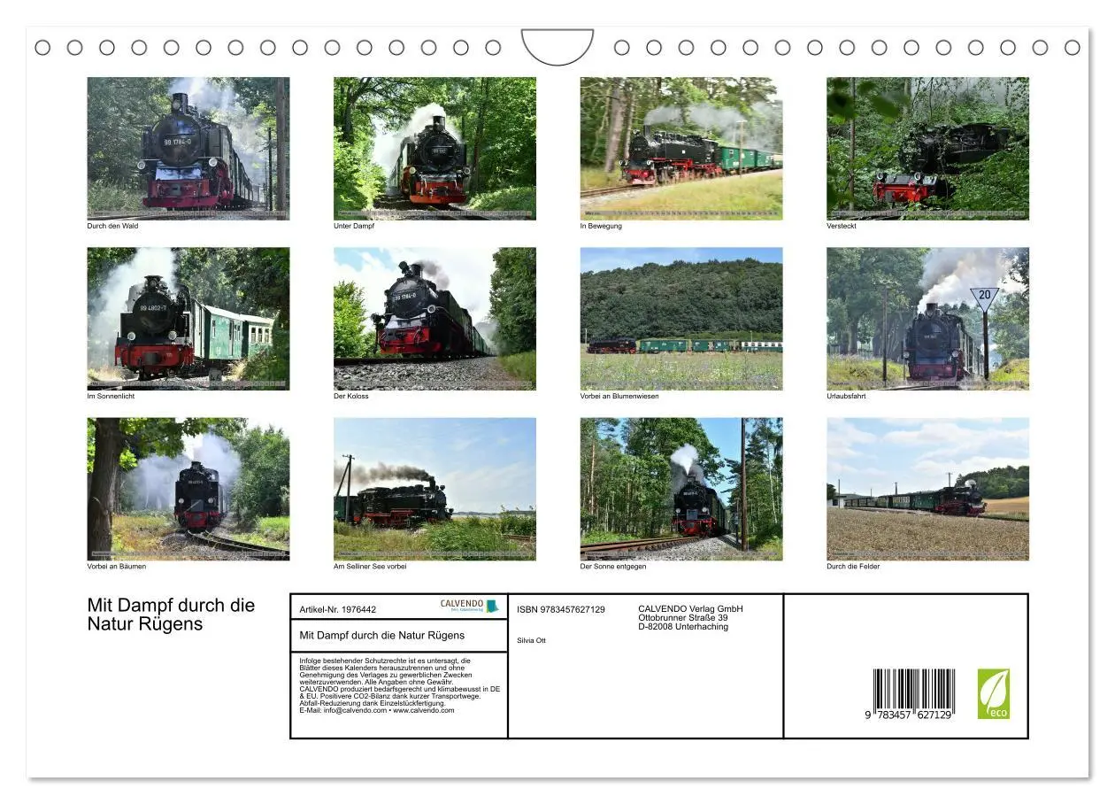 Bild: 9783457627129 | Mit Dampf durch die Natur Rügens (Wandkalender 2026 DIN A4 quer),...