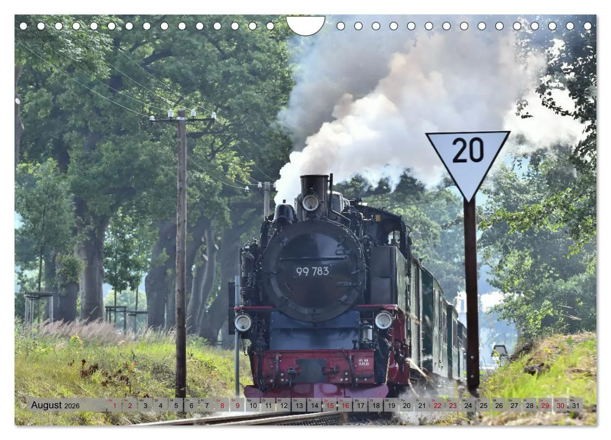 Bild: 9783457627129 | Mit Dampf durch die Natur Rügens (Wandkalender 2026 DIN A4 quer),...