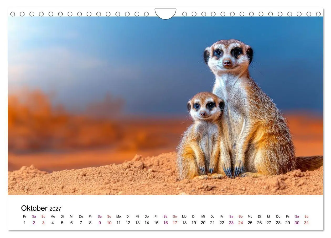 Bild: 9783516957129 | Erdmännchen - klein, frech, neugierig (Wandkalender 2027 DIN A4...
