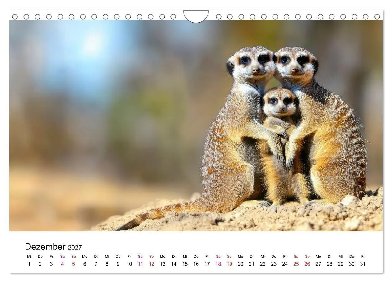Bild: 9783516957129 | Erdmännchen - klein, frech, neugierig (Wandkalender 2027 DIN A4...