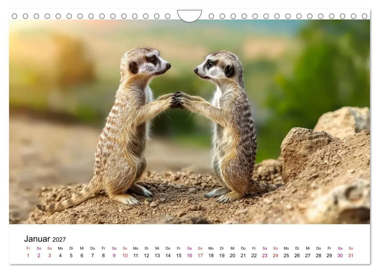 Bild: 9783516957129 | Erdmännchen - klein, frech, neugierig (Wandkalender 2027 DIN A4...