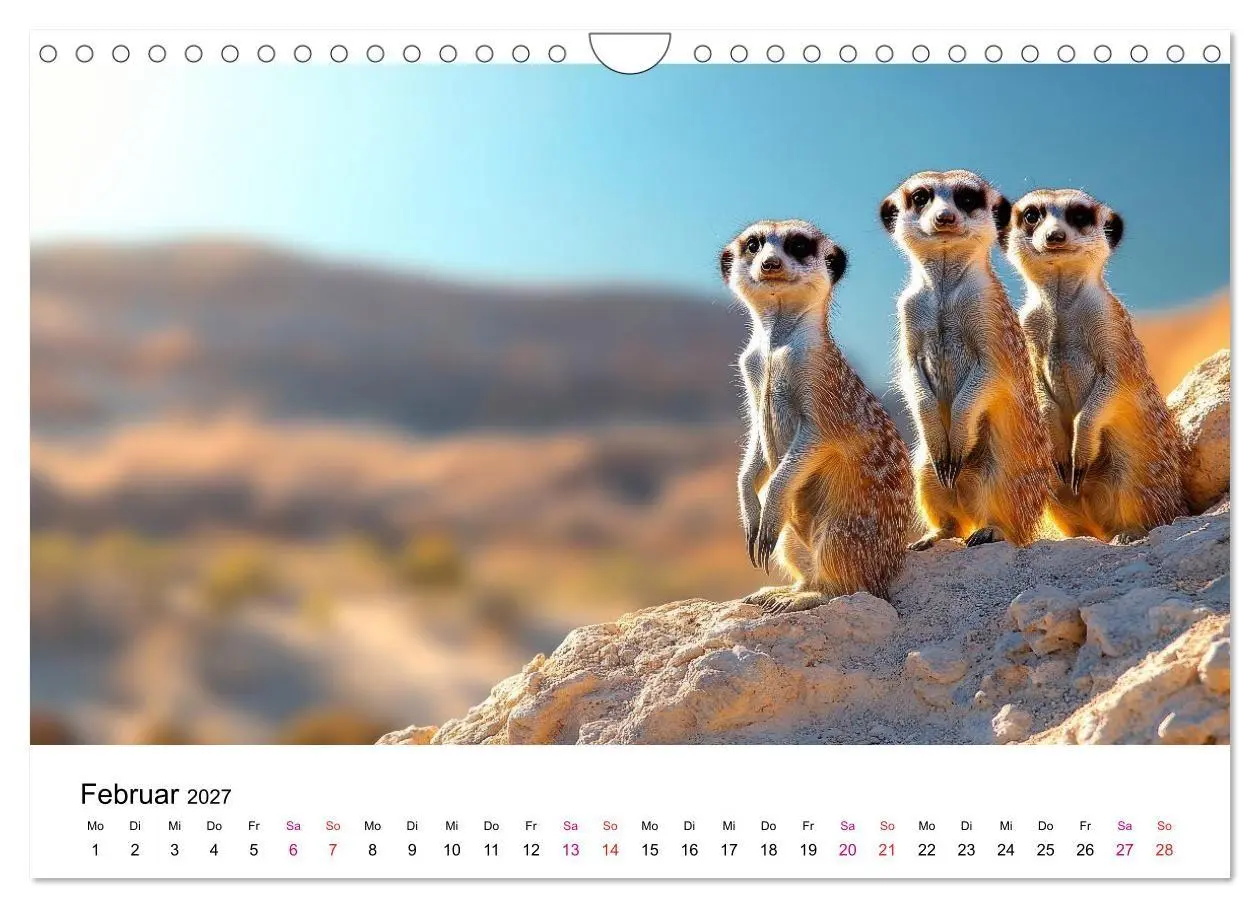 Bild: 9783516957129 | Erdmännchen - klein, frech, neugierig (Wandkalender 2027 DIN A4...