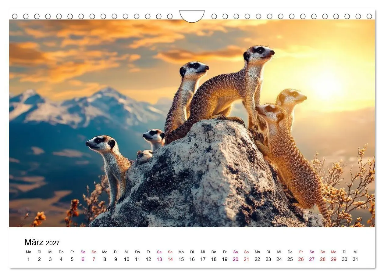 Bild: 9783516957129 | Erdmännchen - klein, frech, neugierig (Wandkalender 2027 DIN A4...