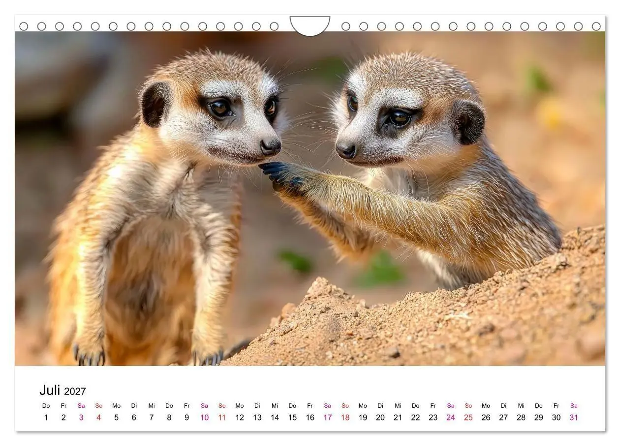 Bild: 9783516957129 | Erdmännchen - klein, frech, neugierig (Wandkalender 2027 DIN A4...