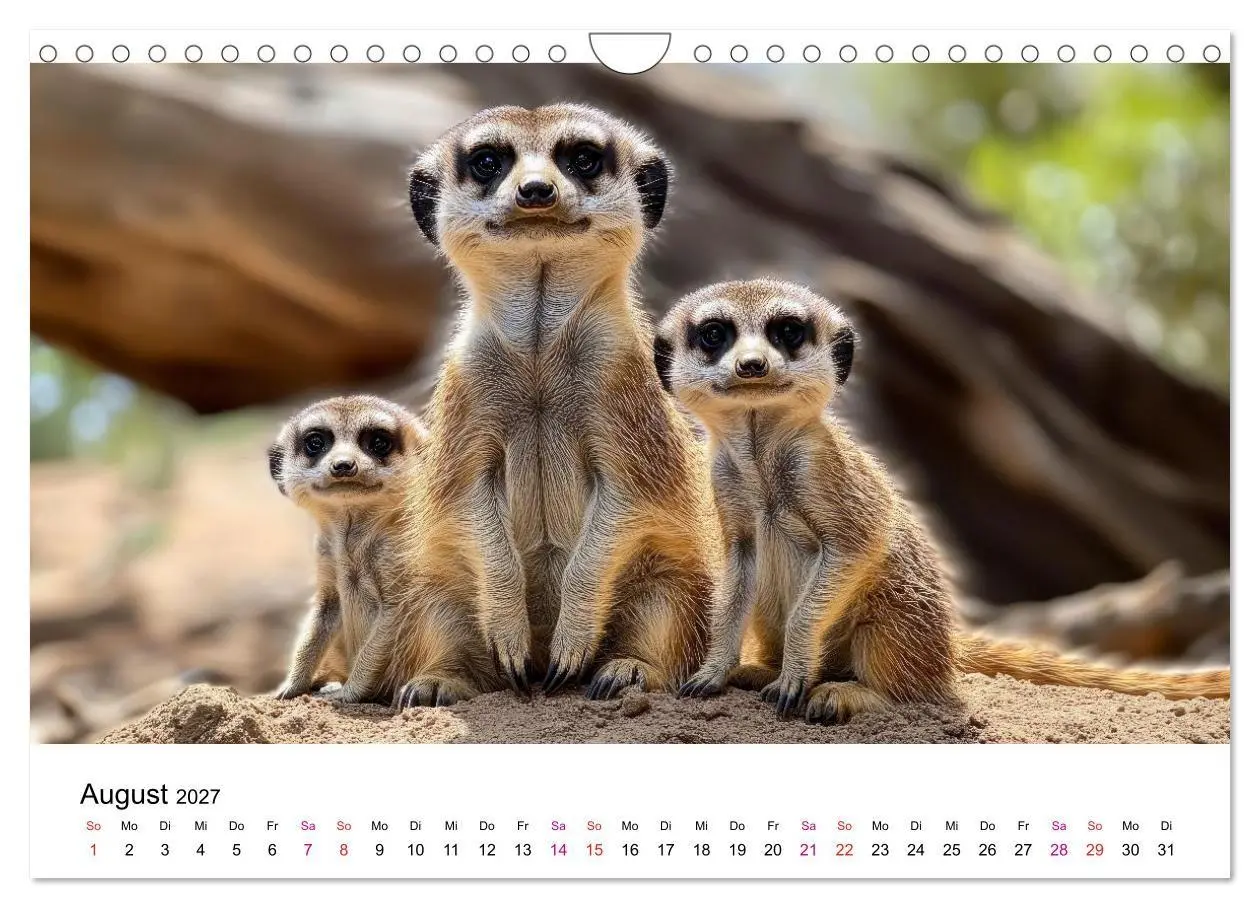 Bild: 9783516957129 | Erdmännchen - klein, frech, neugierig (Wandkalender 2027 DIN A4...