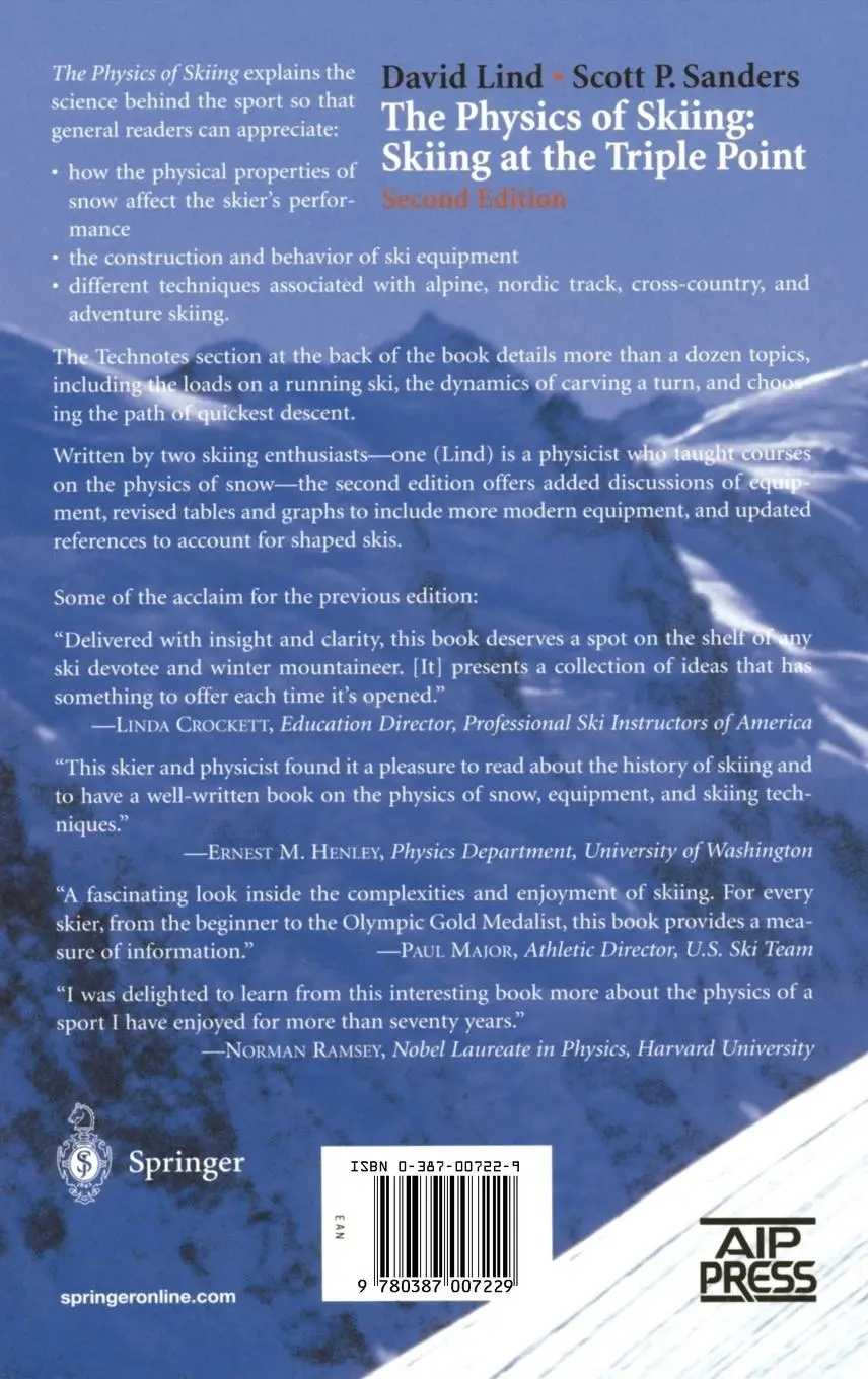Rückseite: 9780387007229 | The Physics of Skiing | Skiing at the Triple Point | Sanders (u. a.)