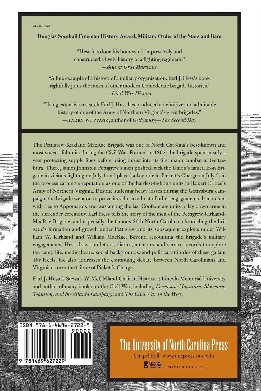 Rückseite: 9781469627229 | Lee's Tar Heels | The Pettigrew-Kirkland-MacRae Brigade | Earl J. Hess