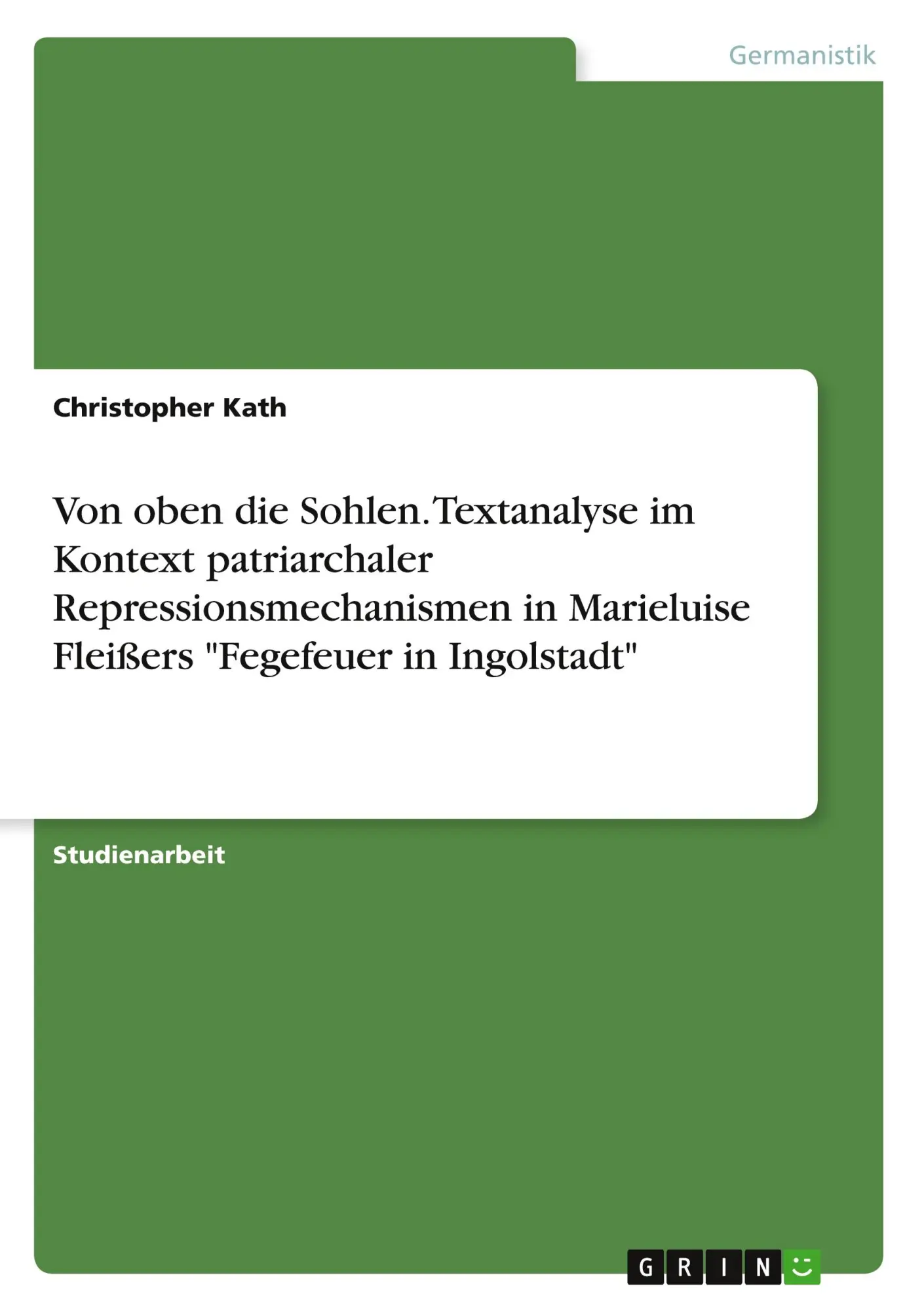 Cover: 9783346977229 | Von oben die Sohlen. Textanalyse im Kontext patriarchaler...