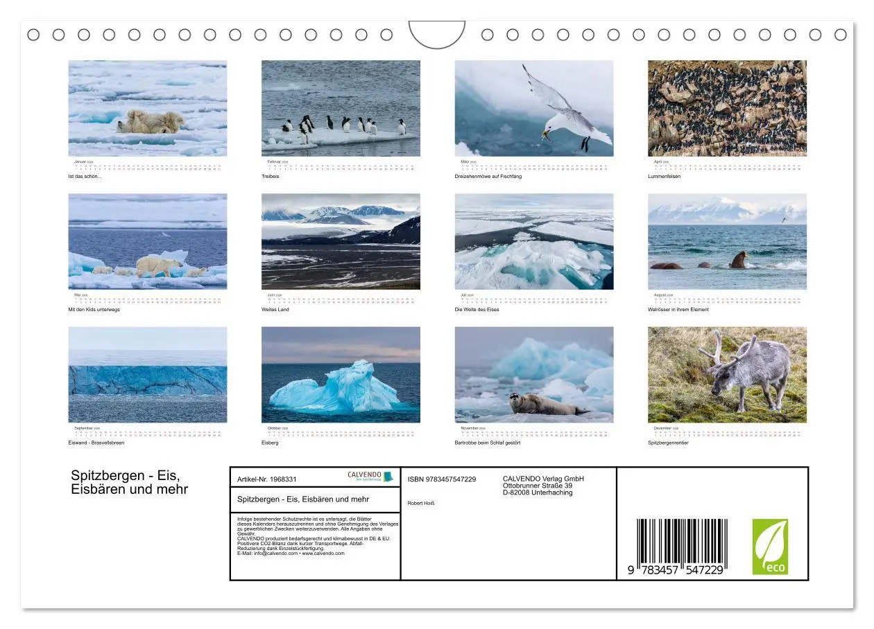 Bild: 9783457547229 | Spitzbergen - Eis, Eisbären und mehr (Wandkalender 2026 DIN A4...