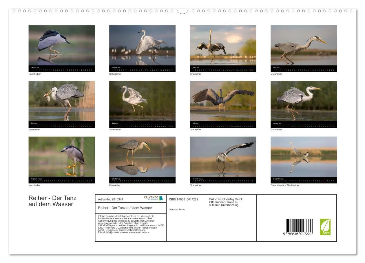 Bild: 9783516017229 | Reiher - Der Tanz auf dem Wasser (hochwertiger Premium Wandkalender...