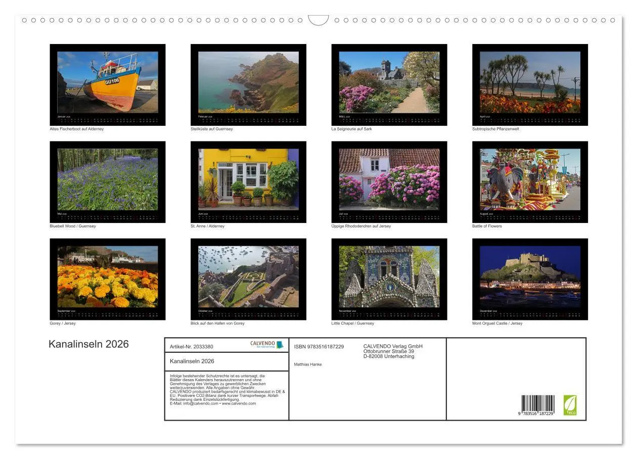 Bild: 9783516187229 | Kanalinseln 2026 (Wandkalender 2026 DIN A2 quer), CALVENDO...
