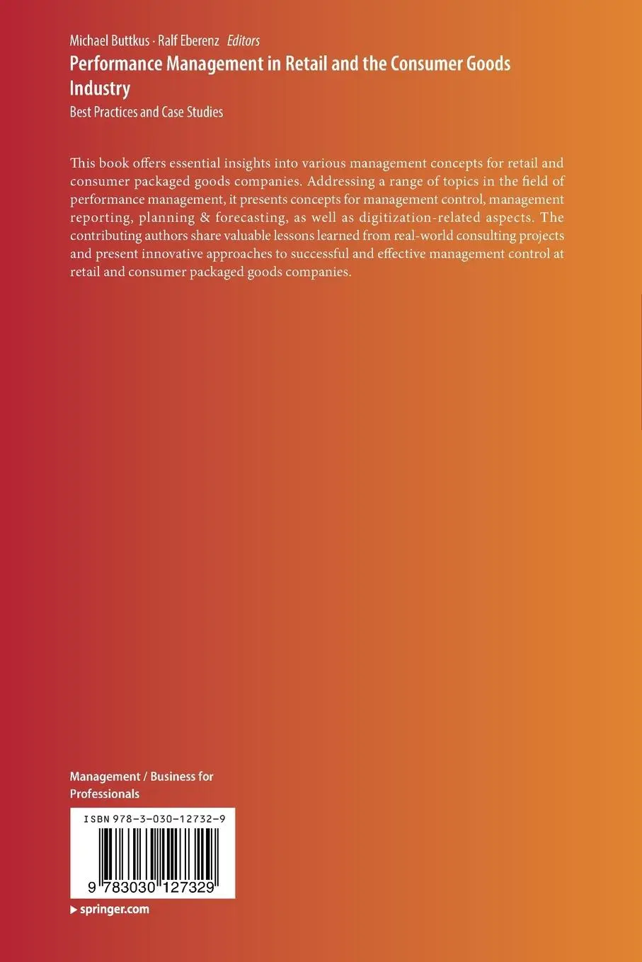 Rückseite: 9783030127329 | Performance Management in Retail and the Consumer Goods Industry | xv