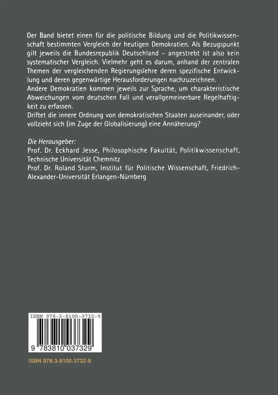 Rückseite: 9783810037329 | Demokratien des 21. Jahrhunderts im Vergleich | Roland Sturm (u. a.)