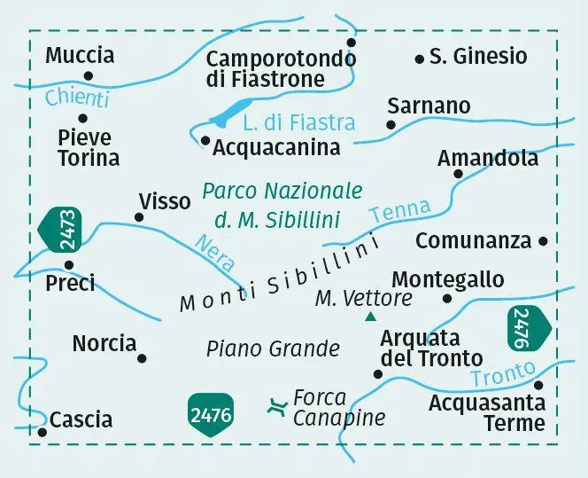 Bild: 9783991217329 | KOMPASS Wanderkarte 2474 Monti Sibillini nel Parco Nazionale 1:50.000