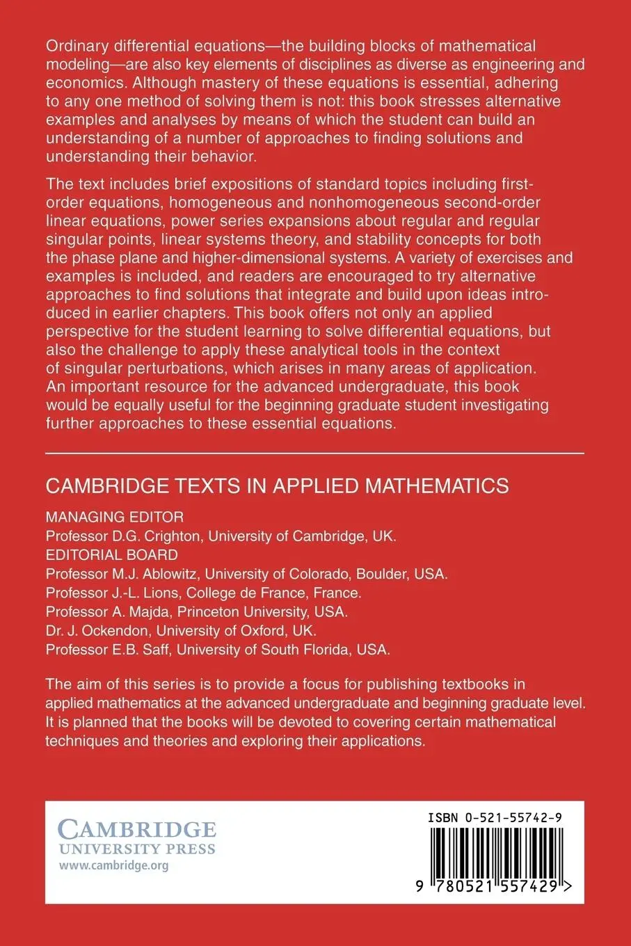 Rückseite: 9780521557429 | Thinking about Ordinary Differential Equations | O'Malley (u. a.)