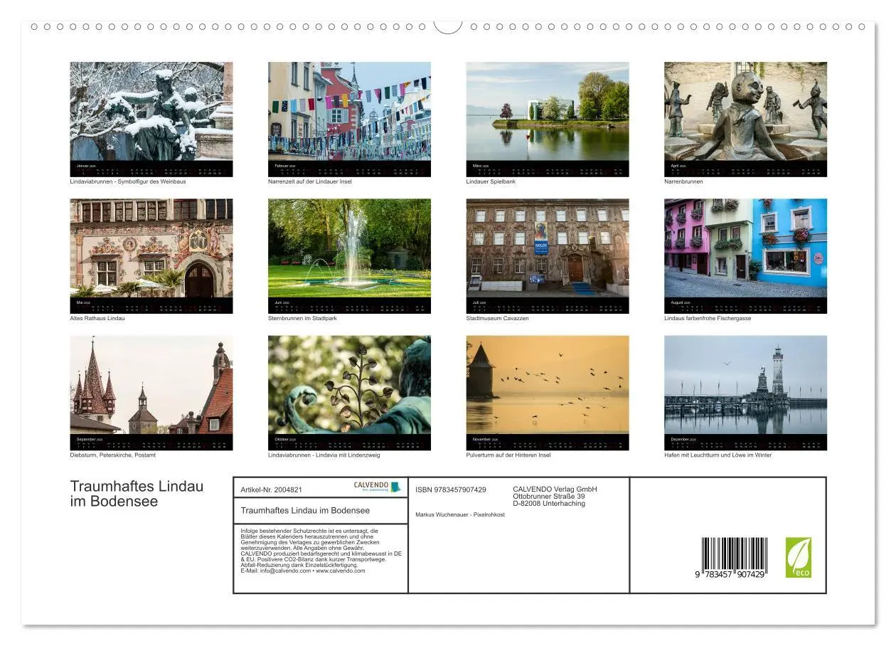 Bild: 9783457907429 | Traumhaftes Lindau im Bodensee (Wandkalender 2026 DIN A2 quer),...