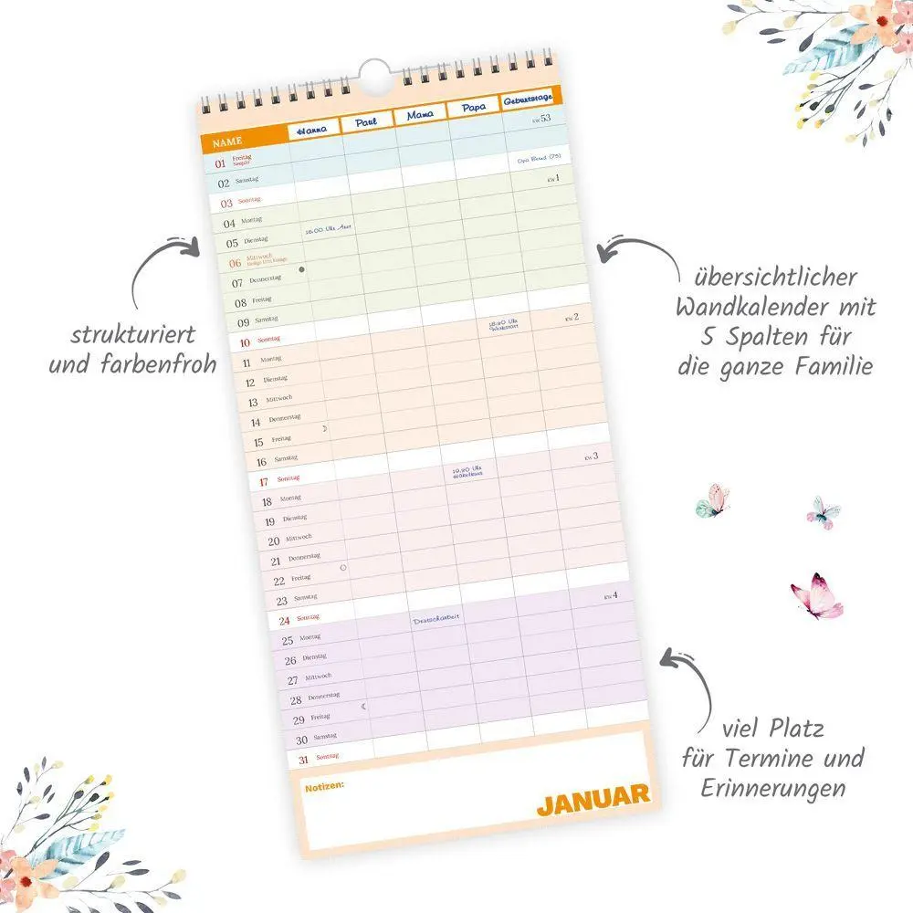 Bild: 9783988027429 | TRÖTSCH - Familienkalender Farben 2027 | Wandkalender | KG | Kalender