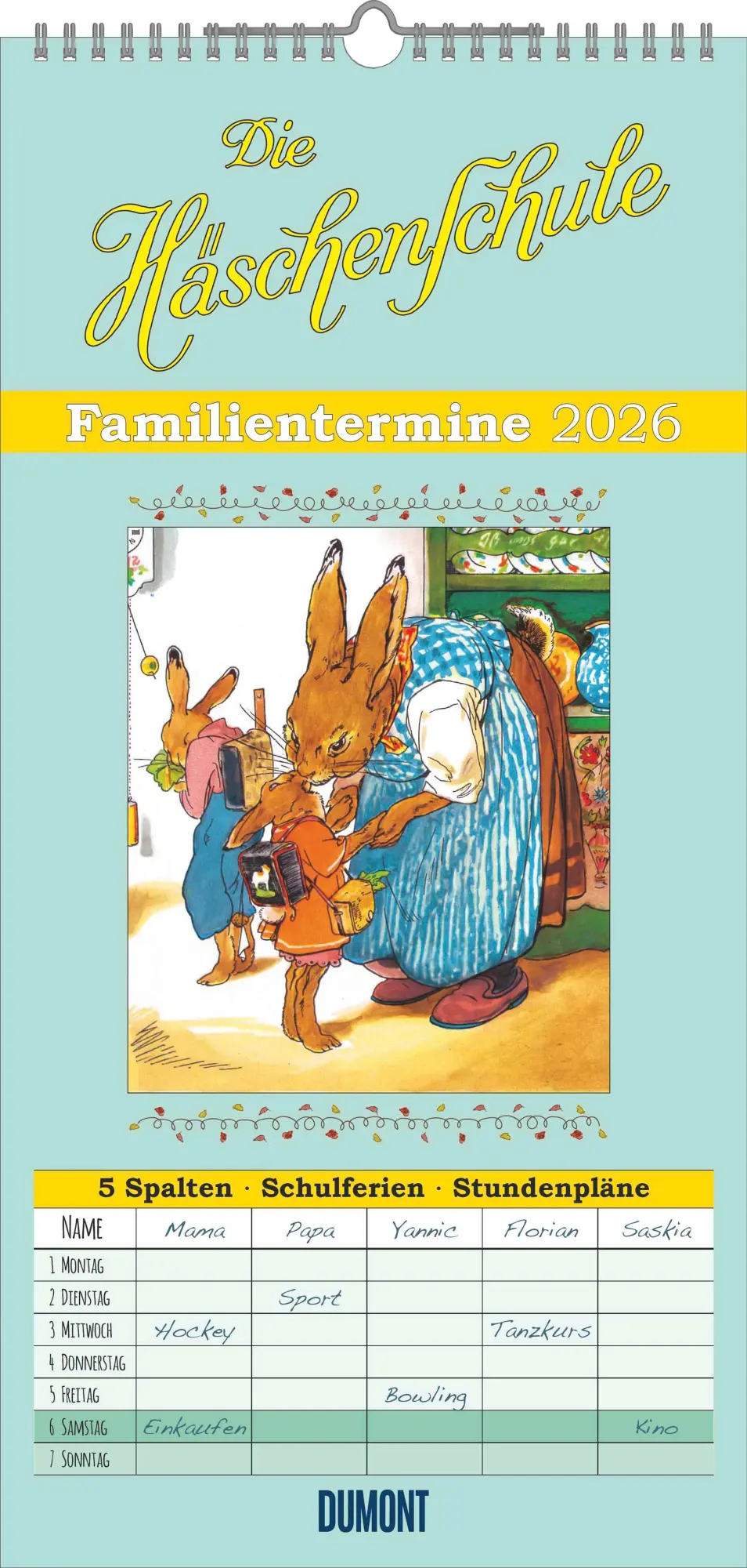 Cover: 4069095007529 | Familienplaner Häschenschule 2026 - Familien-Timer 22x45 cm - mit...
