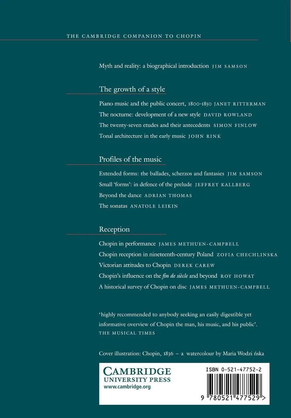 Rückseite: 9780521477529 | The Cambridge Companion to Chopin | Jim Samson | Taschenbuch | 2007