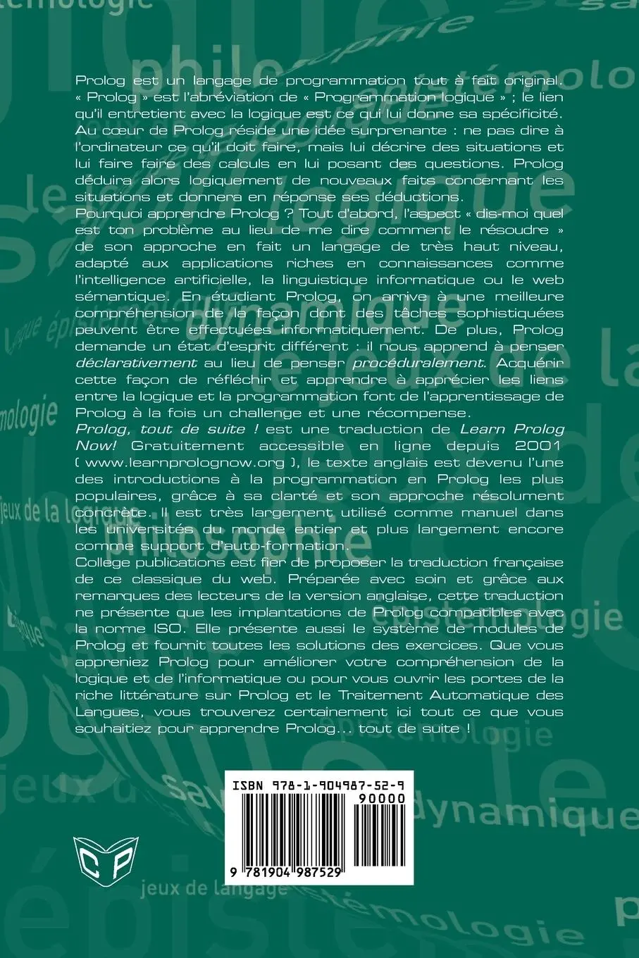 Rückseite: 9781904987529 | PROLOG, Tout de Suite! | P. Blackburn (u. a.) | Taschenbuch | 2007