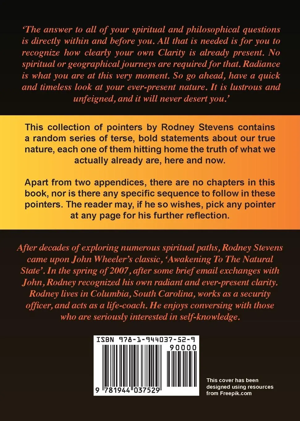 Rückseite: 9781944037529 | Radiance of Being | Pointers to Self-Knowing | Rodney Stevens | Buch