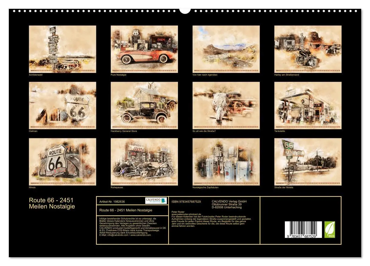Bild: 9783457687529 | Route 66 - 2451 Meilen Nostalgie (hochwertiger Premium Wandkalender...