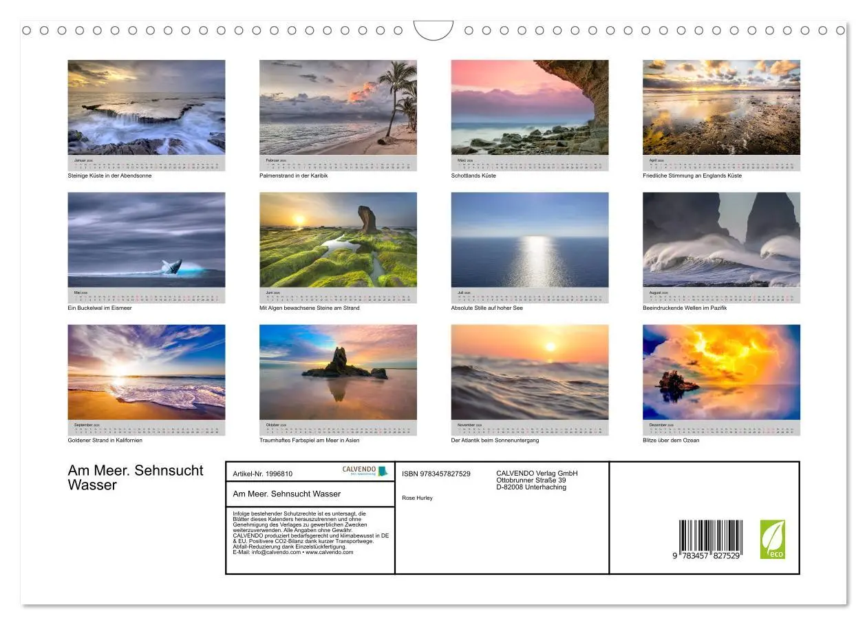 Bild: 9783457827529 | Am Meer. Sehnsucht Wasser (Wandkalender 2026 DIN A3 quer), CALVENDO...