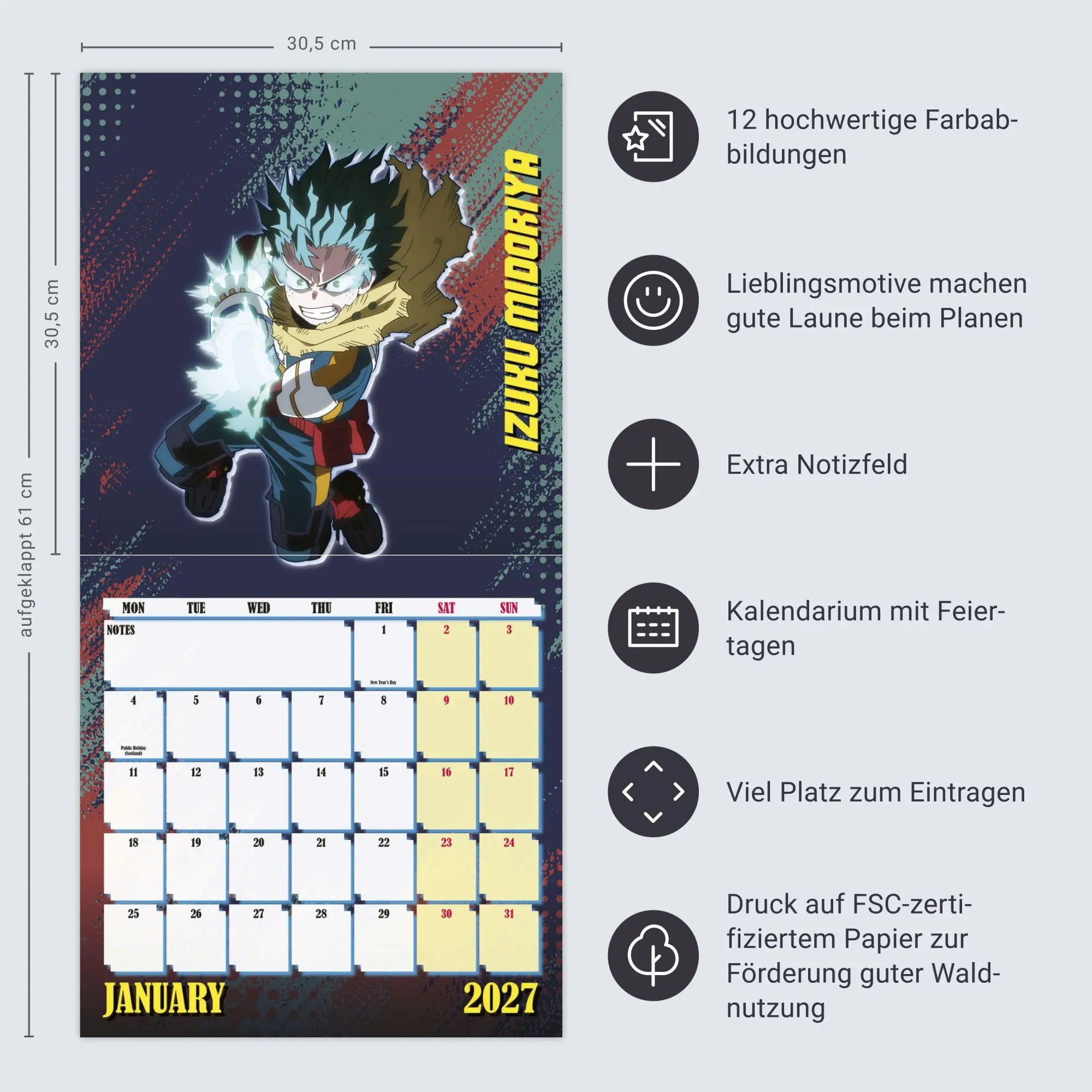 Bild: 9783840197529 | My Hero Academia Broschurkalender 2027 | Kalender | Danilo | 28 S.