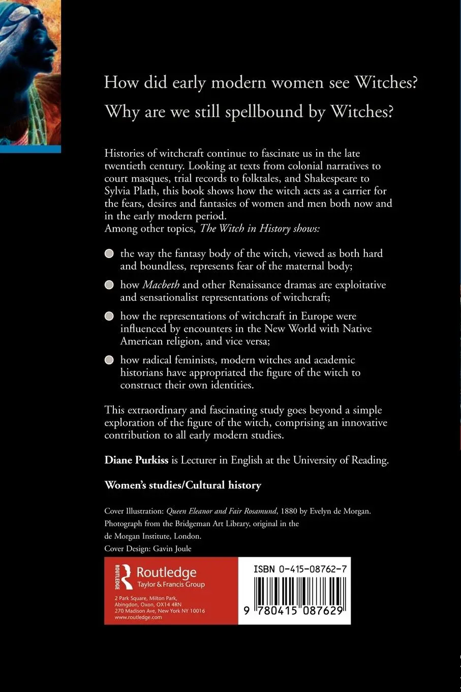 Rückseite: 9780415087629 | The Witch in History | Diane Purkiss | Taschenbuch | Englisch | 1996