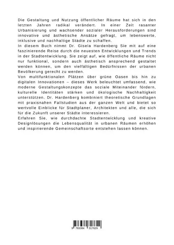 Rückseite: 9783384317629 | Stadtentwicklung und öffentliche Räume | Gisela Hardenberg | Buch
