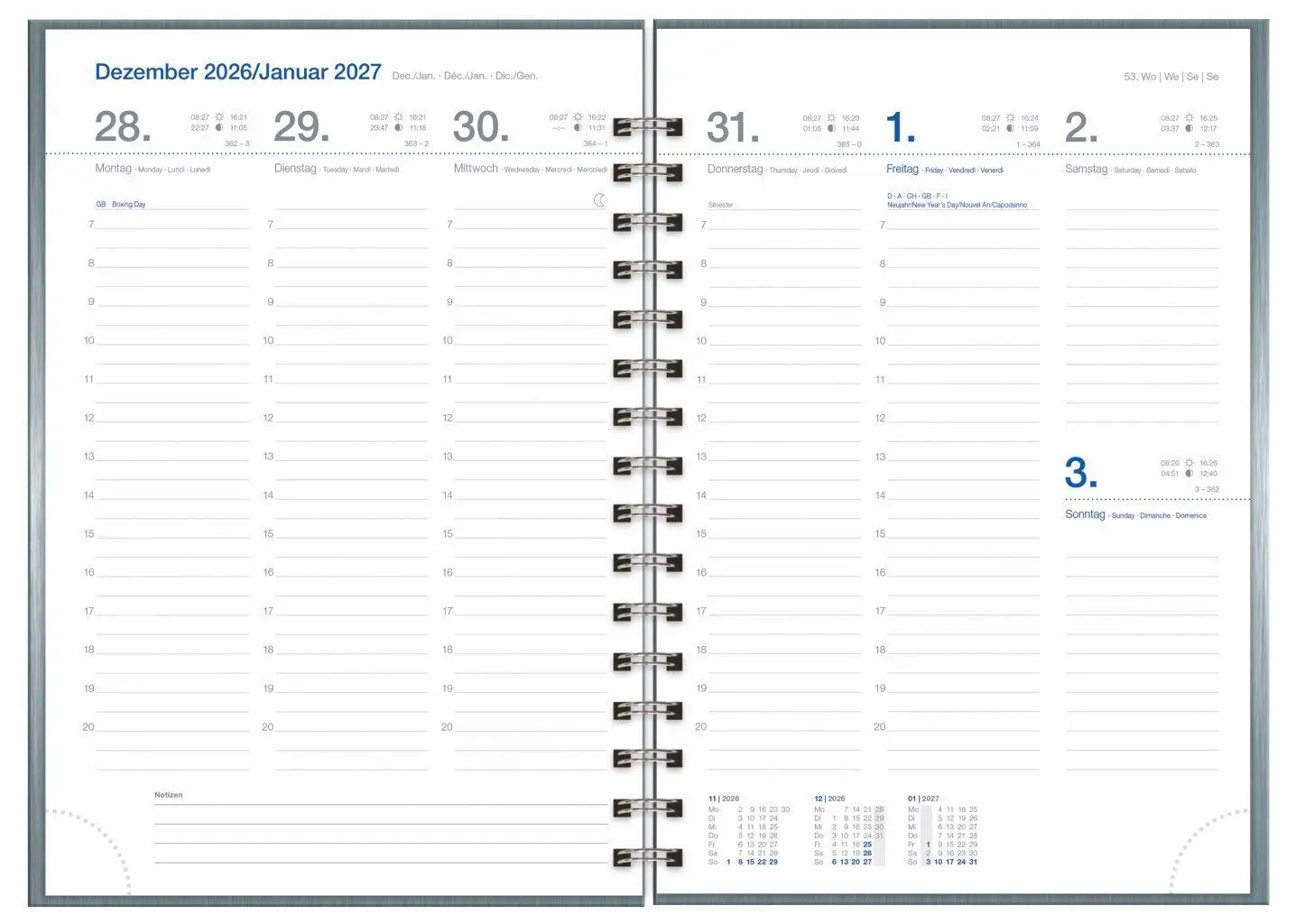 Bild: 9783756417629 | Wochen-Cheftimer A5, Alu silber 2027 | Heye | Taschenbuch | 132 S.