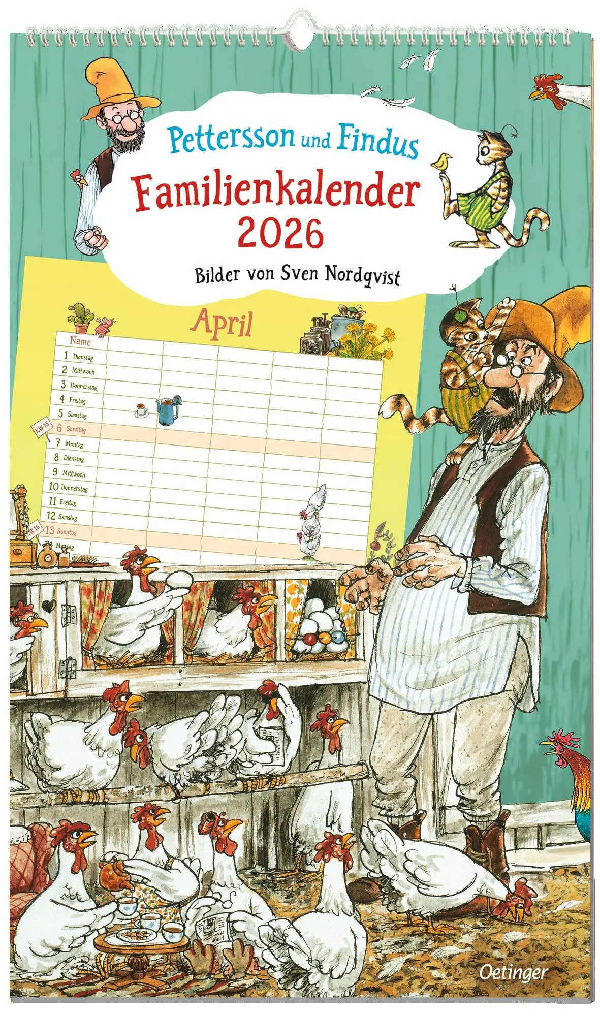 Cover: 4260512187729 | Pettersson und Findus. Familienkalender 2026 | Sven Nordqvist | 14 S.