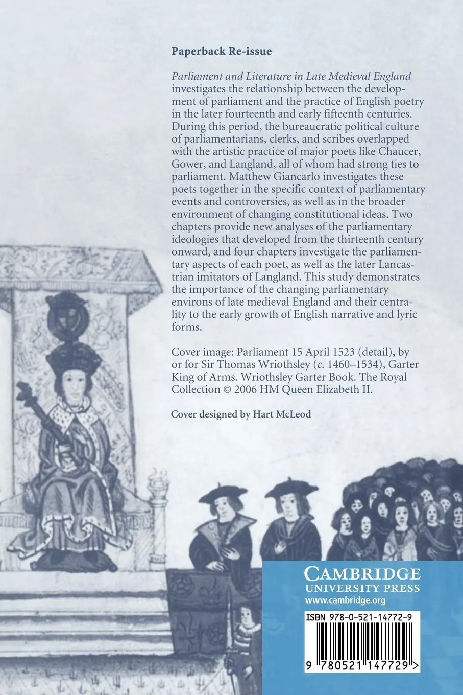 Rückseite: 9780521147729 | Parliament and Literature in Late Medieval England | Matthew Giancarlo