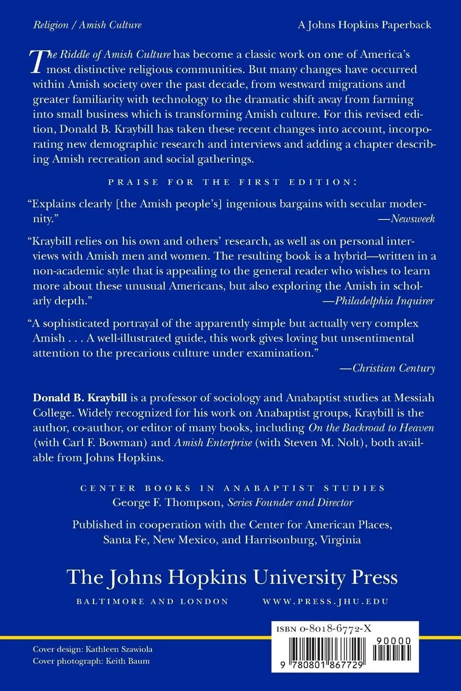 Rückseite: 9780801867729 | The Riddle of Amish Culture | Donald B. Kraybill | Taschenbuch | 2001