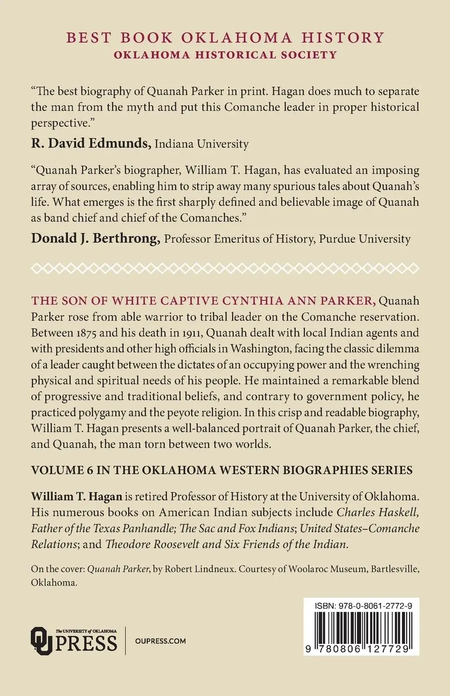 Rückseite: 9780806127729 | Quanah Parker, Comanche Chief | William T. Hagan | Taschenbuch | 2020