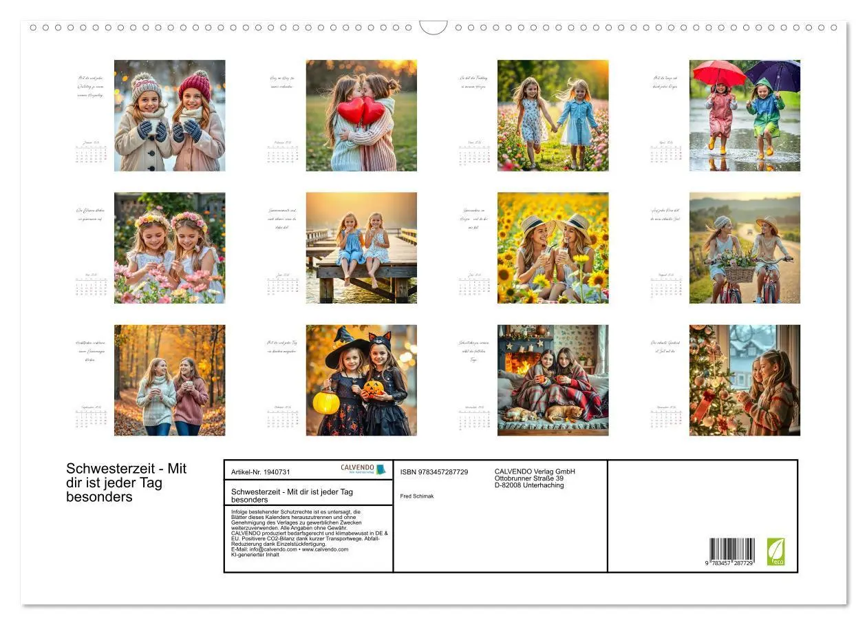 Bild: 9783457287729 | Schwesterzeit - Mit dir ist jeder Tag besonders (Wandkalender 2026...