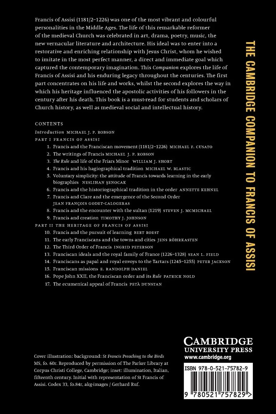 Rückseite: 9780521757829 | The Cambridge Companion to Francis of Assisi | Michael J. P. Robson