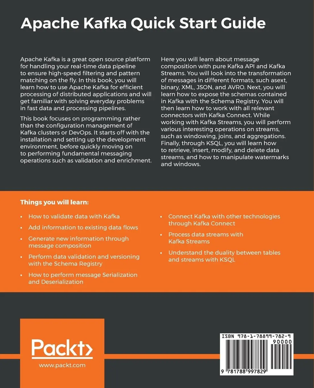 Rückseite: 9781788997829 | Apache Kafka Quick Start Guide | Raúl Estrada | Taschenbuch | Englisch