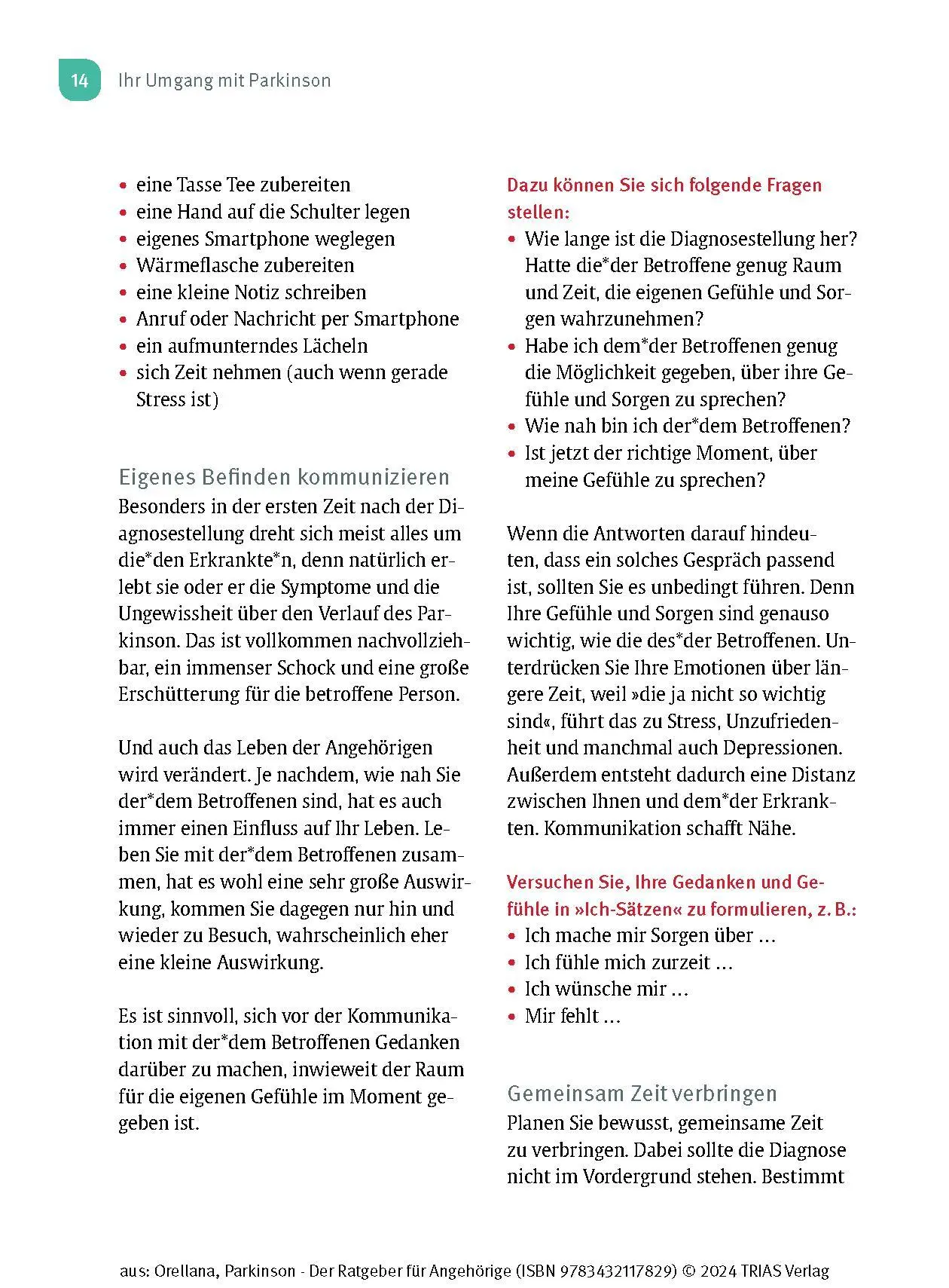 Bild: 9783432117829 | Parkinson. Der Ratgeber für Angehörige | Amy Orellana | Taschenbuch