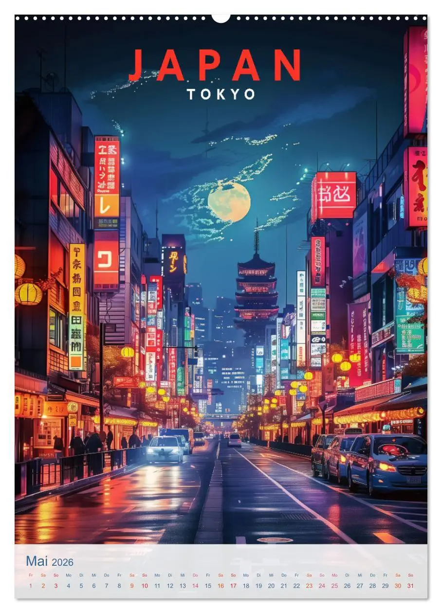 Bild: 9783457267929 | Japan - Old School Poster Style (Wandkalender 2026 DIN A2 hoch),...