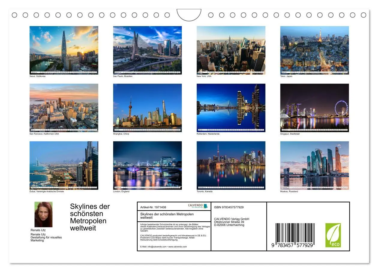 Bild: 9783457577929 | Skylines der schönsten Metropolen weltweit (Wandkalender 2026 DIN...