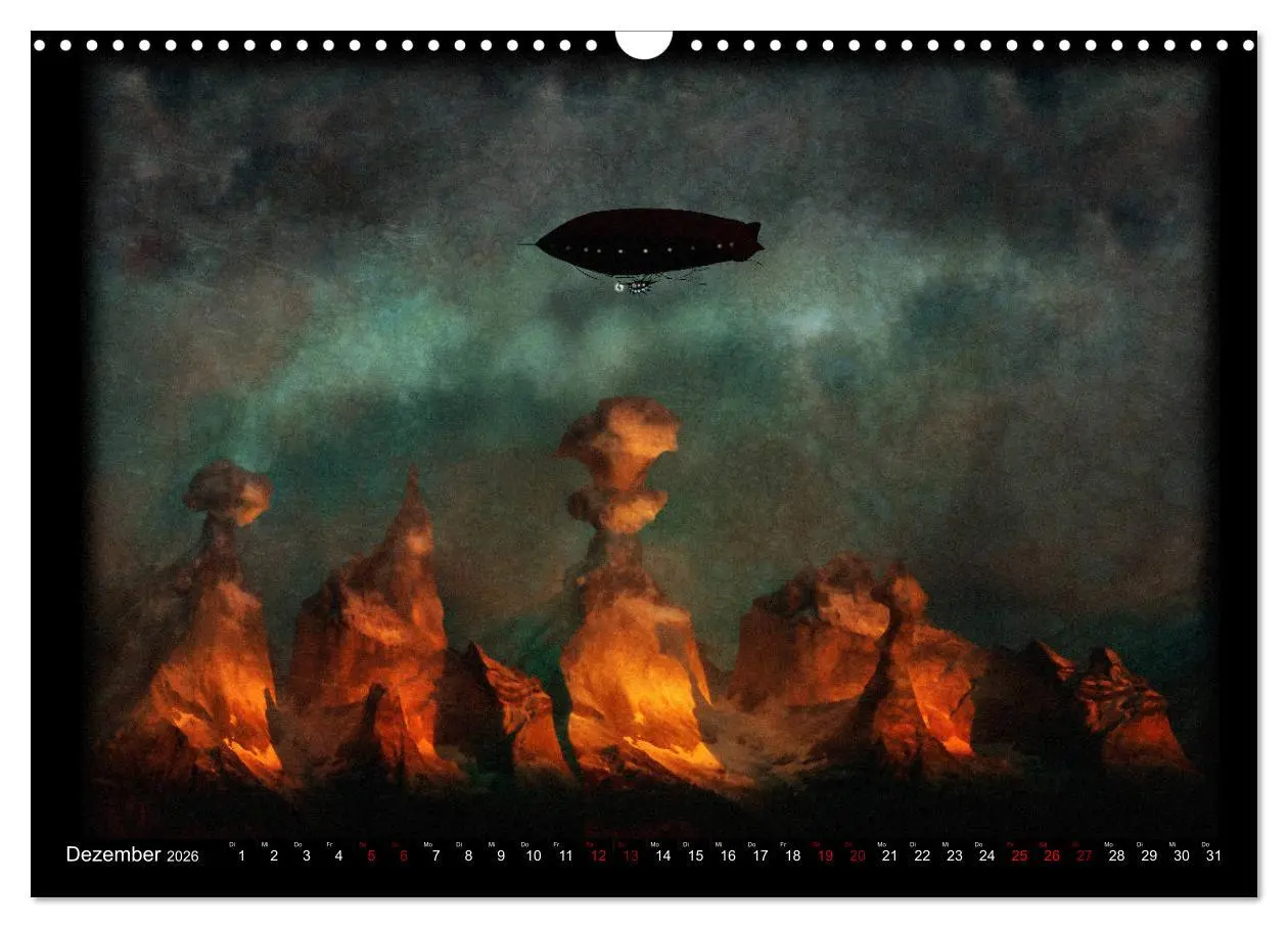 Bild: 9783457887929 | Luftschiffe über fremden Landschaften (Wandkalender 2026 DIN A3...