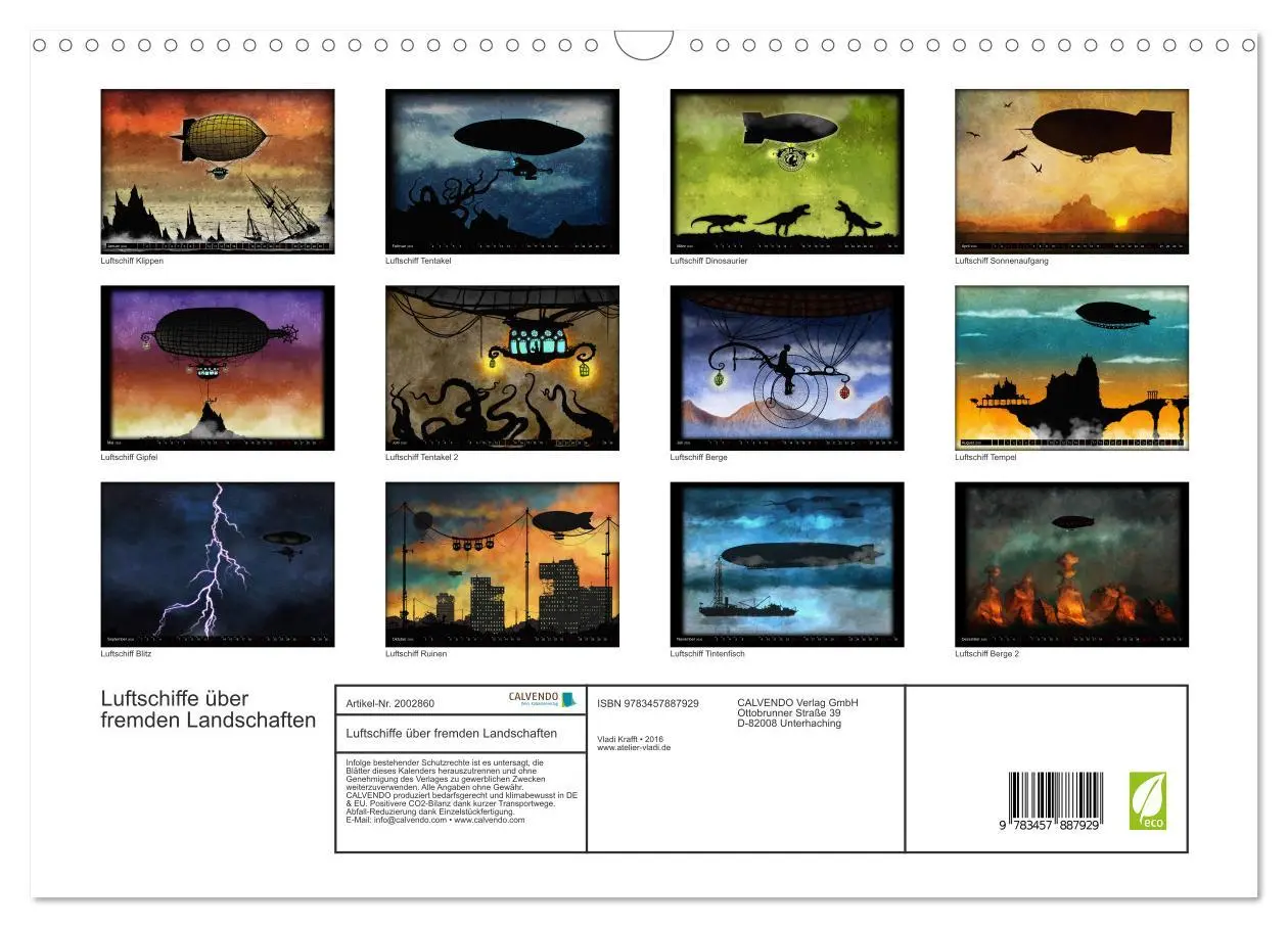 Bild: 9783457887929 | Luftschiffe über fremden Landschaften (Wandkalender 2026 DIN A3...