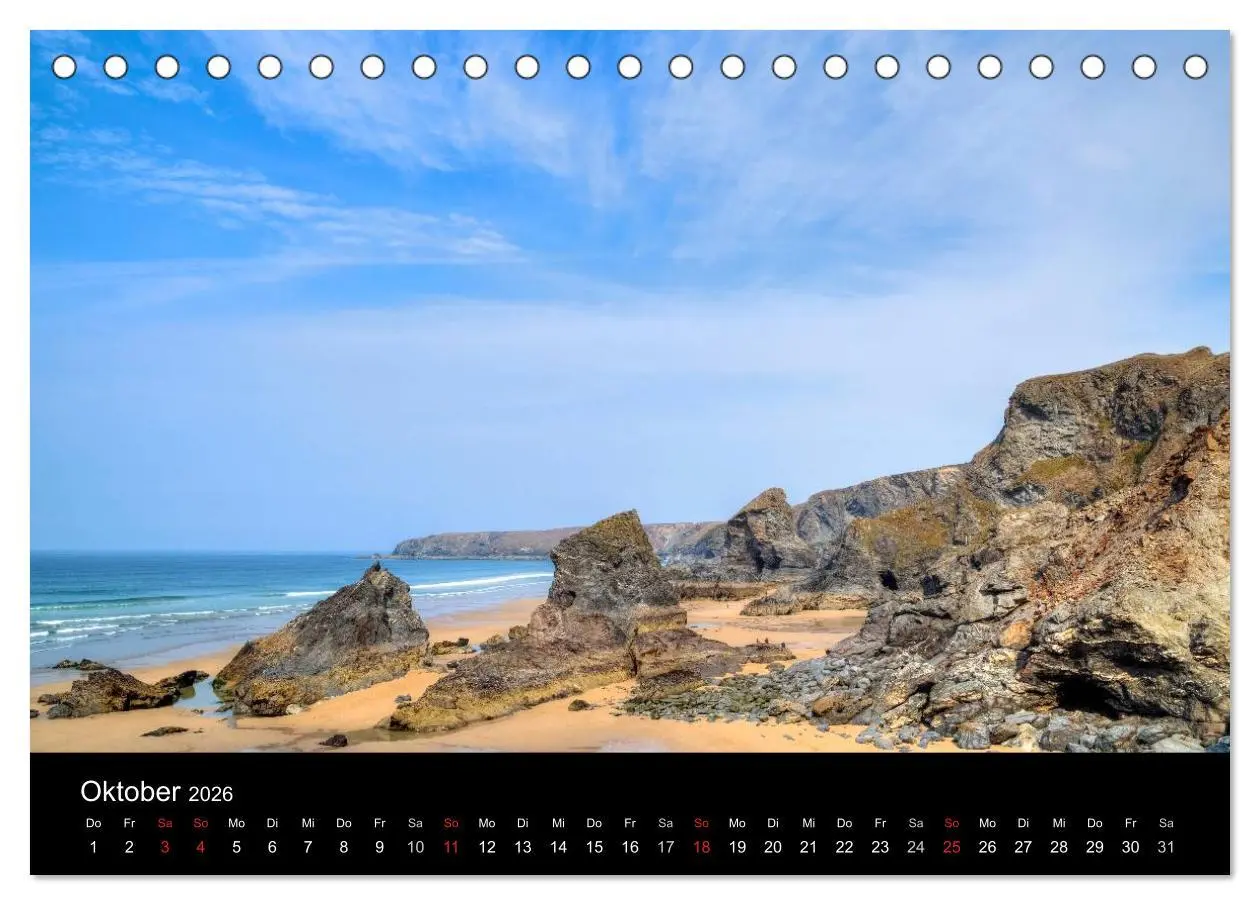 Bild: 9783516047929 | Cornwall (Tischkalender 2026 DIN A5 quer), CALVENDO Monatskalender