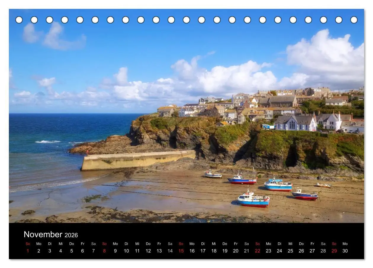 Bild: 9783516047929 | Cornwall (Tischkalender 2026 DIN A5 quer), CALVENDO Monatskalender