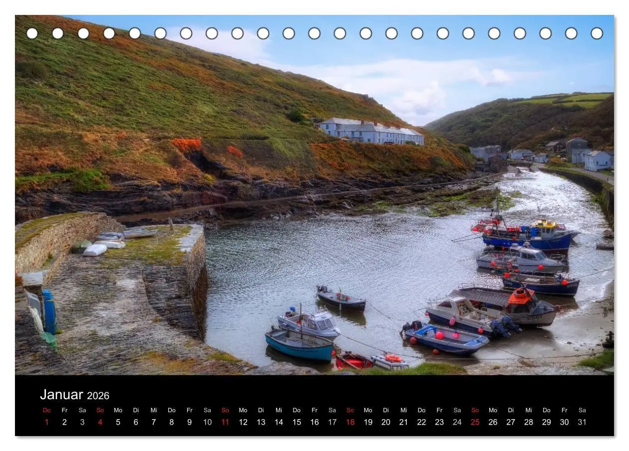 Bild: 9783516047929 | Cornwall (Tischkalender 2026 DIN A5 quer), CALVENDO Monatskalender