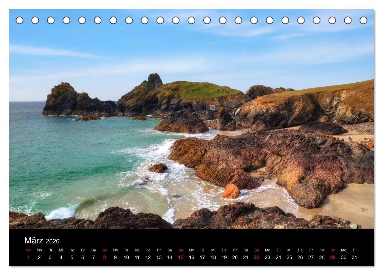 Bild: 9783516047929 | Cornwall (Tischkalender 2026 DIN A5 quer), CALVENDO Monatskalender