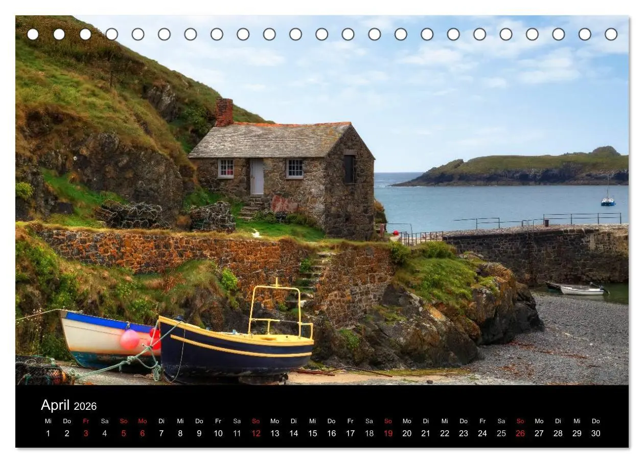 Bild: 9783516047929 | Cornwall (Tischkalender 2026 DIN A5 quer), CALVENDO Monatskalender