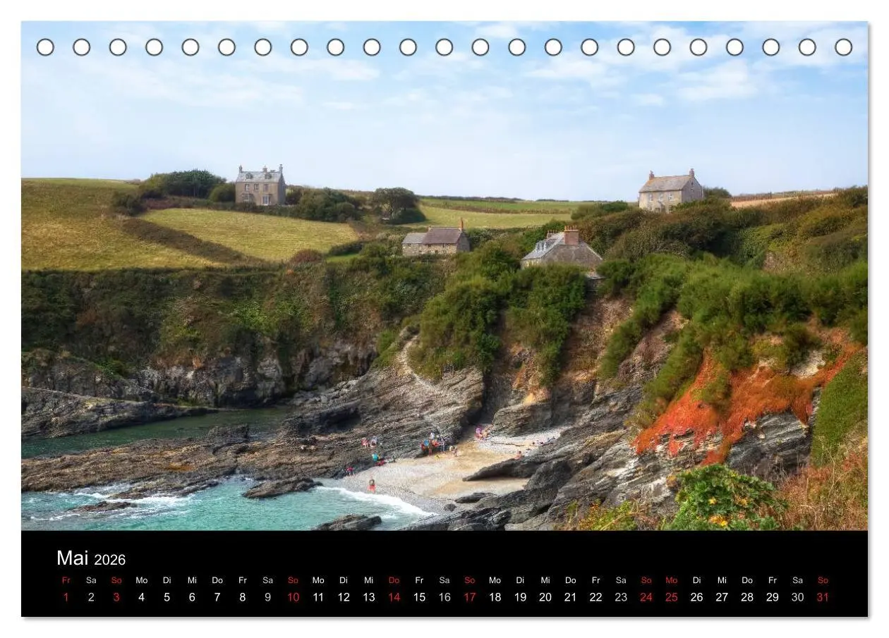 Bild: 9783516047929 | Cornwall (Tischkalender 2026 DIN A5 quer), CALVENDO Monatskalender