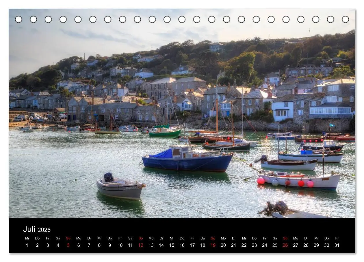 Bild: 9783516047929 | Cornwall (Tischkalender 2026 DIN A5 quer), CALVENDO Monatskalender